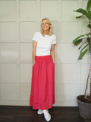 Aster Ribbed T Shirt with Short Sleeves by Saint Tropez - White