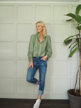 Belle Long Sleeve, Ruffle Collar Blouse, Best Seller - 9 Colours