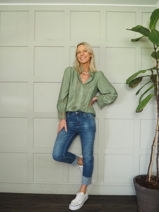 Belle Long Sleeve, Ruffle Collar Blouse, Best Seller - 9 Colours