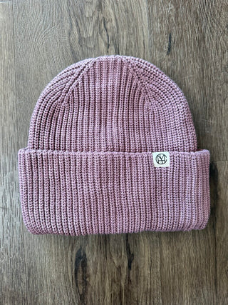 Melina Beanie Hat with Ribbing by Moss Copenhagen - Black and Plum