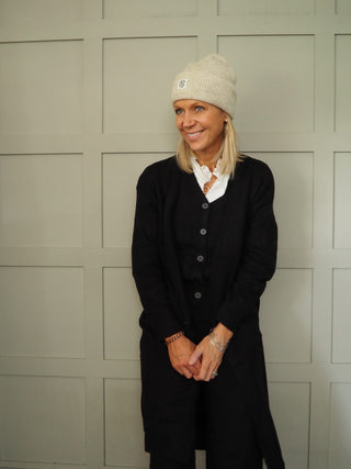 Caroline Super Soft Beanie Hat with Ribbing by Moss Copenhagen - Oatmeal