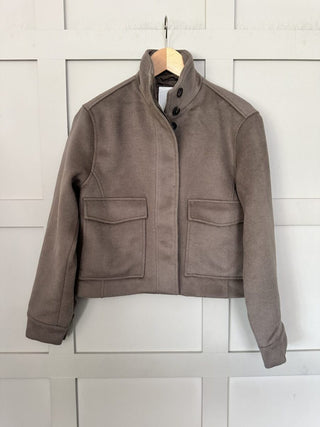 Lianna Funnel Neck Jacket By Moss Copenhagen - Walnut