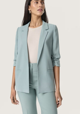 Shirley Lightweight Blazer with Pockets and No Fastenings by Soaked - Black, Navy Blue, Silver Blue