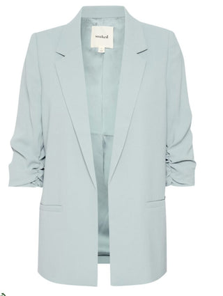 Shirley Lightweight Blazer with Pockets and No Fastenings by Soaked - Black, Navy Blue, Silver Blue