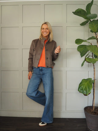 Lianna Funnel Neck Jacket By Moss Copenhagen - Walnut