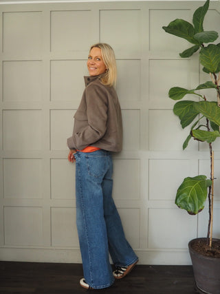 Lianna Funnel Neck Jacket By Moss Copenhagen - Walnut