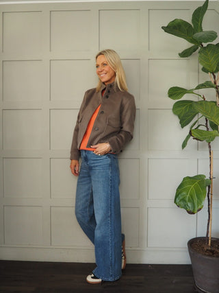 Lianna Funnel Neck Jacket By Moss Copenhagen - Walnut