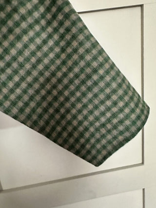 Eda Checked Cropped Jacket By Frnch - Camel/Green