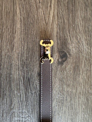 Noble Adjustable Leather Belt with Gold Buckle - Black, Chocolate, Tan