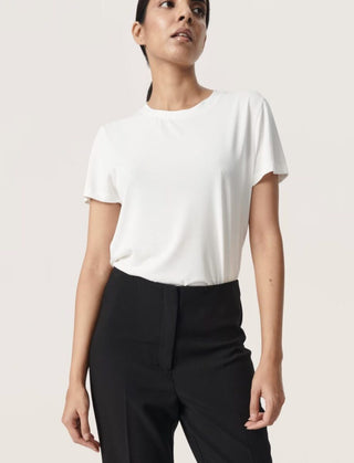 Columbine Silky Soft CREW Neck T Shirt by Soaked - Off White