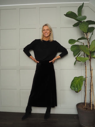 Madelene Jumper with Sequin Collar by Luella - Black, Ecru and Navy Blue