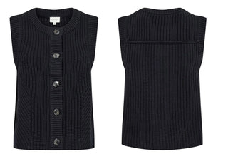 Noemie Sleeveless Cardigan by Part Two - Dark Navy Blue