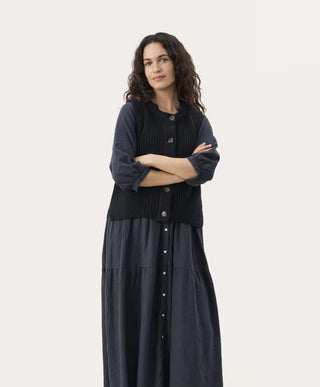 Noemie Sleeveless Cardigan by Part Two - Dark Navy Blue