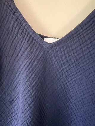 Minca Cheesecloth Camisole with Adjustable Spaghetti Straps - Charcoal, Green, Navy Blue, Pink