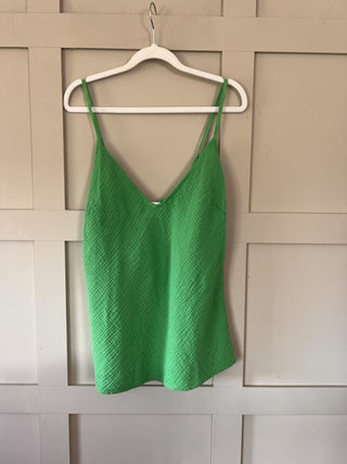 Minca Cheesecloth Camisole with Adjustable Spaghetti Straps - Charcoal, Green, Navy Blue, Pink