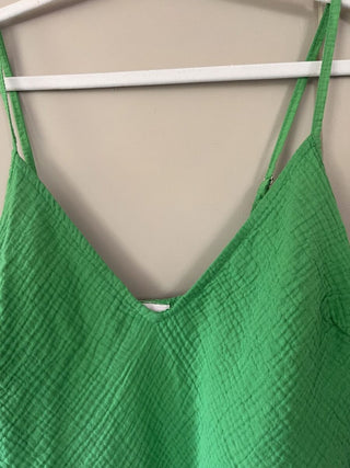 Minca Cheesecloth Camisole with Adjustable Spaghetti Straps - Charcoal, Green, Navy Blue, Pink