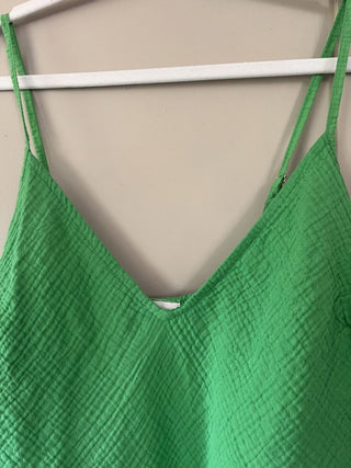 Minca Cheesecloth Camisole with Adjustable Spaghetti Straps - Charcoal, Green, Navy Blue, Pink