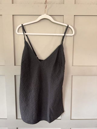 Minca Cheesecloth Camisole with Adjustable Spaghetti Straps - Charcoal, Green, Navy Blue, Pink