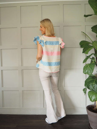 Shania Mid Rise Jeans - Black, Ecru and Oatmeal