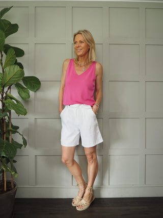 Julietta Linen Shorts - White