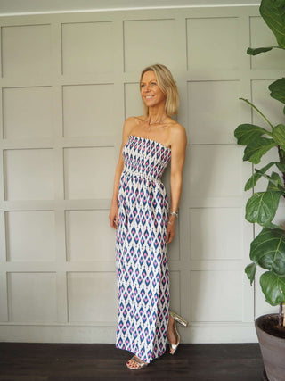 Violetta Jumpsuit &amp; Cardigan Set - Blue and Pink