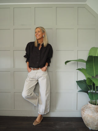 Putney Linen Blouse with Broderie Anglaise Detailing - 8 Colours