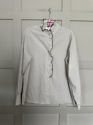 Alberta Gingham Blouse with Long Sleeves - Light Pink, Navy Blue, Stone