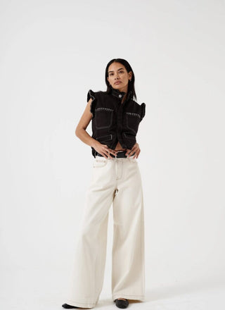 Bay Wide Leg Jeans by Seventy Mochi - Ecru, Weekender