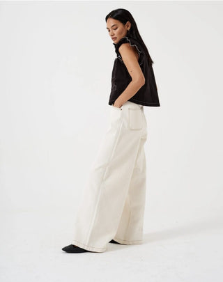 Bay Wide Leg Jeans by Seventy Mochi - Ecru, Weekender