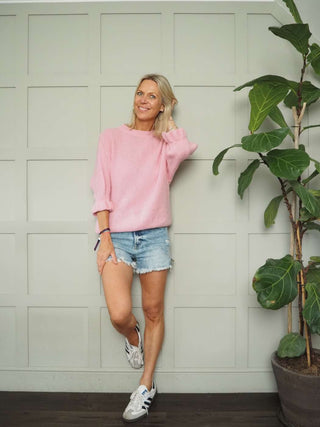 Stari Short Sleeve Jumper - Baby Pink, Bright Pink and Orange