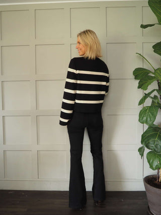 Shania Mid Rise Jeans - Black, Ecru and Oatmeal