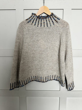 Una Turtle Neck with Contrasting Blanket Stitch Jumper, Best Seller - 17 Colours
