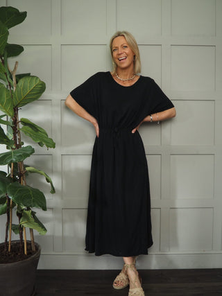 Laura Maxi T-Shirt Dress - Coral, Khaki, Sky Blue, White