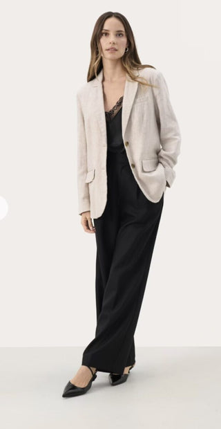 Nikoleta Linen Mix Blazer by Part Two - Oatmeal