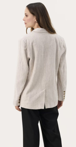 Nikoleta Linen Mix Blazer by Part Two - Oatmeal