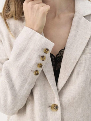 Nikoleta Linen Mix Blazer by Part Two - Oatmeal