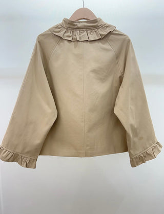 Sarah Jacket with Ruffle Collar and Cuffs - Camel