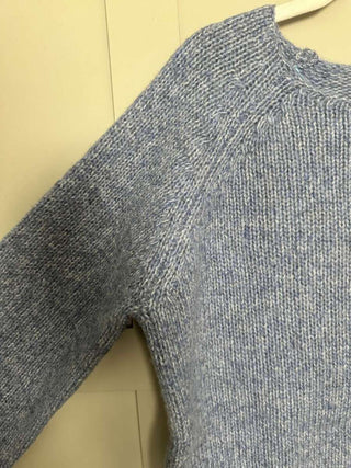 Gaine Round Neck Jumper with Cropped Sleeves by Saint Tropez - Blue, Oatmeal and Pink