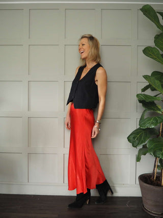 Bunty Classic Pin Stripe Waistcoat With Smart Back Bow Detail - Black