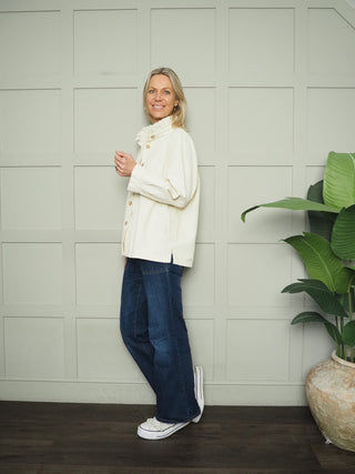 Cowdray High Neck Corduroy Blouse - Black, Biscuit, Burgundy, Chocolate, Ecru, Khaki, Navy Blue