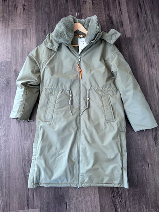 Quinte Coat With Detachable Faux Fur Collar and Hood by Rino &amp; Pelle - Green Ash