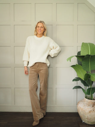 Shoula Corduroy Bootcut Trousers  - Blue/Grey, Camel, Chocolate, Cream