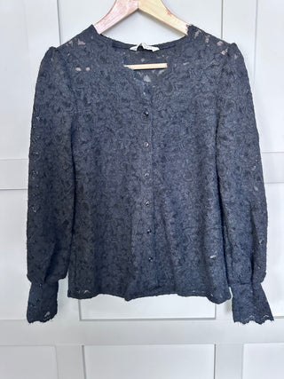 Mimi Lace V Neck Blouse - Black, Ivory, Mocha