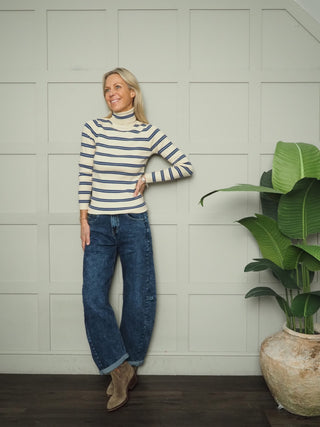 Bayfield Barrel Leg Stretch Jeans  - Denim Blue