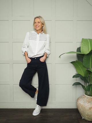 Hempstead Barrel Leg Jeans  - Chocolate, Khaki, Navy Blue