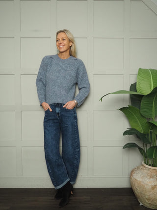 Pleoni Jumper with Ribbon Detail by Soaked - Denim Blue