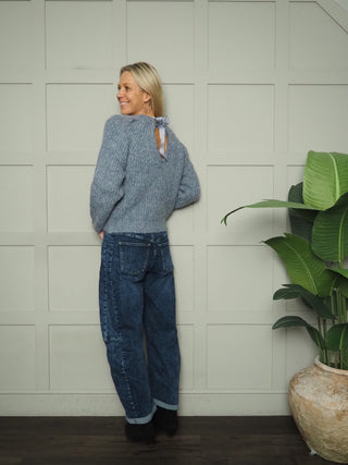 Pleoni Jumper with Ribbon Detail by Soaked - Denim Blue