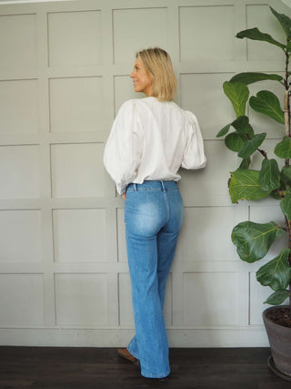 Daze Wide Leg Denim Jeans - Light-Mid Blue