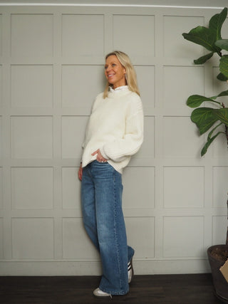 Bleona Chunky Knit Wool Jumper by Moss Copenhagen - Ecru