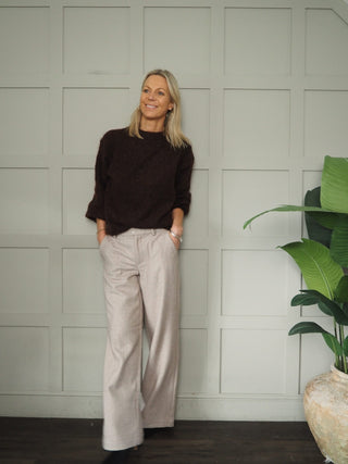 Olympia Jumper with Polka Dot Ribbon - Chocolate